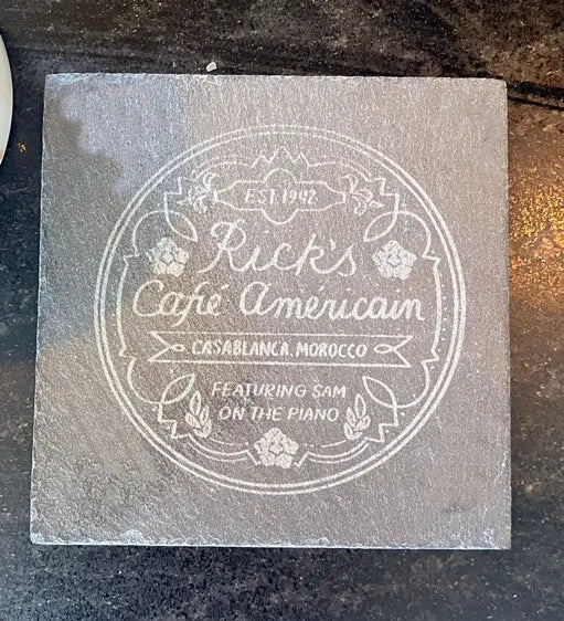 Rick's Cafe Americain Slate Coasters, Set of 4 - Geek House Creations