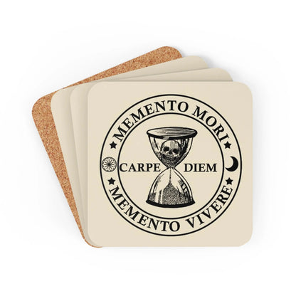 Memento Mori Corkwood Coaster Set - Geek House Creations