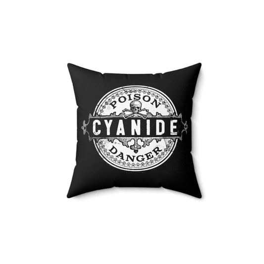 Vintage Cyanide Poison Label Home Accent Pillow Gothic style - Geek House Creations
