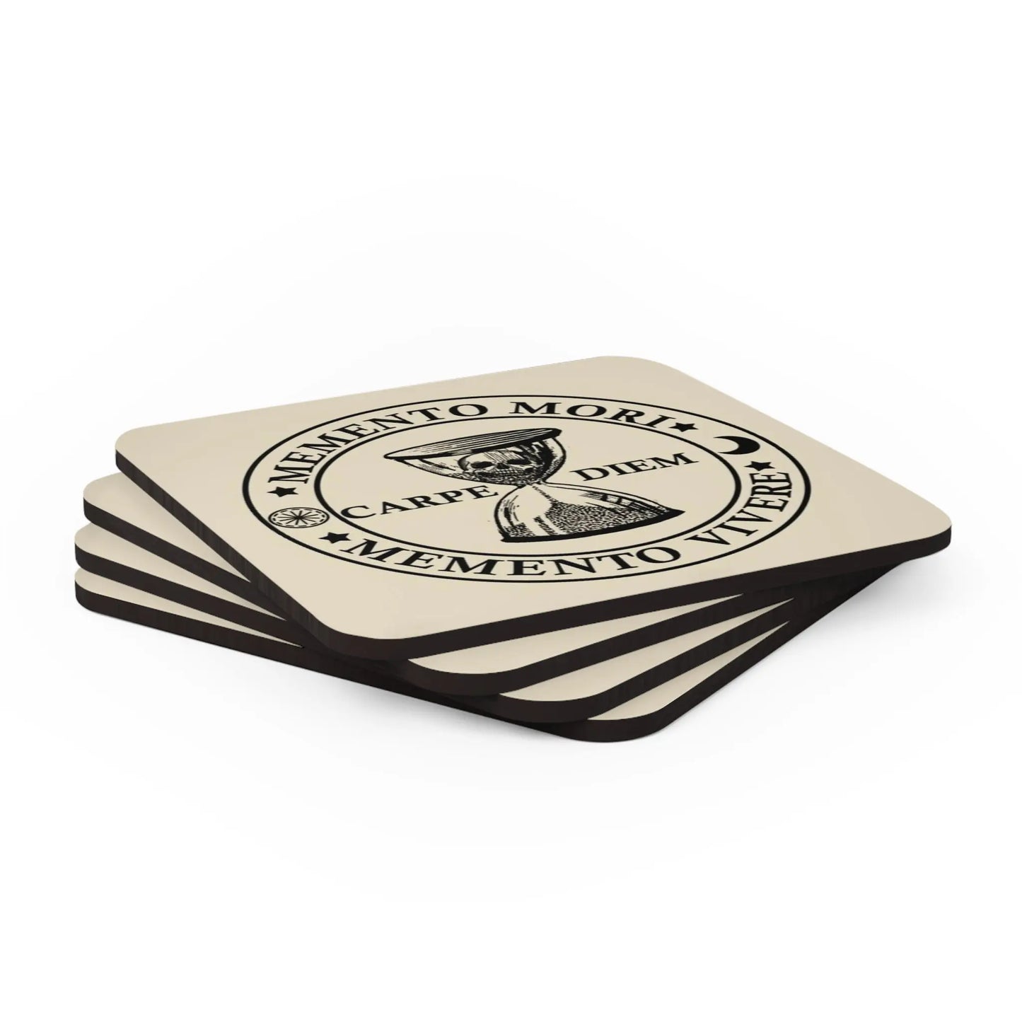 Memento Mori Corkwood Coaster Set - Geek House Creations