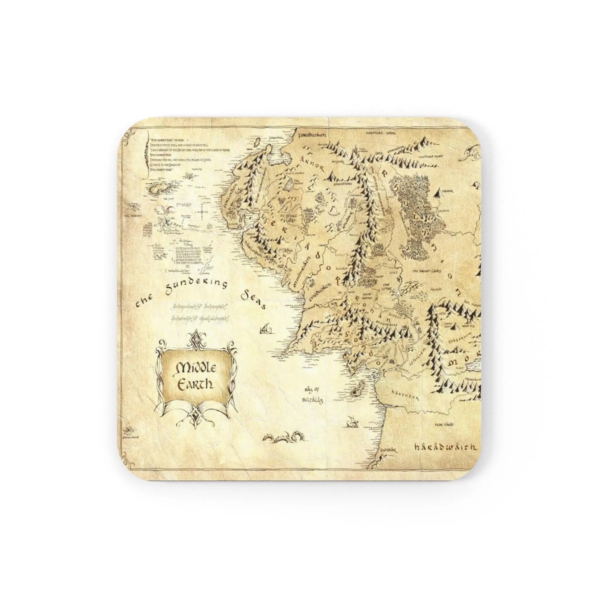 Color Map of Middle-Earth LOTR Coaster Set - Geek House Creations