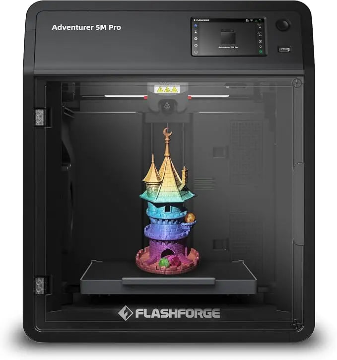 FLASHFORGE Adventurer 5M Pro 3D Printer with 1 Click Auto Printing System, 600mm/s High-Speed, Quick Detachable 280°C Nozzle, Core XY All-Metal Structure, Multi-Functional 220x220x220mm 3D Printer - Geek House Creations