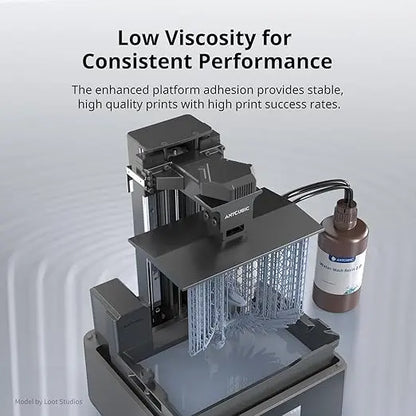 ANYCUBIC Water Washable 3D Printer Resin 2.0, 405nm High Precision 3D Resin, Low Shrinkage Photopolymer Resin for 4K/8K/12K Capable LCD DLP Resin 3D Printer (Grey + Grey, 2000g) - Geek House Creations