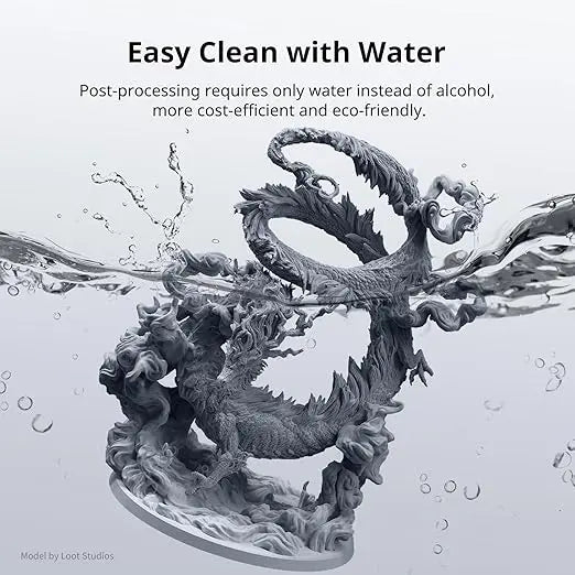 ANYCUBIC Water Washable 3D Printer Resin 2.0, 405nm High Precision 3D Resin, Low Shrinkage Photopolymer Resin for 4K/8K/12K Capable LCD DLP Resin 3D Printer (Grey + Grey, 2000g) - Geek House Creations