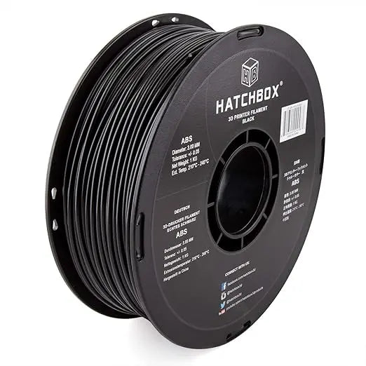HATCHBOX ABS 3D Printer Filament, Dimensional Accuracy +/- 0.05 mm, 1 kg Spool, 3.00 mm, Black - Geek House Creations