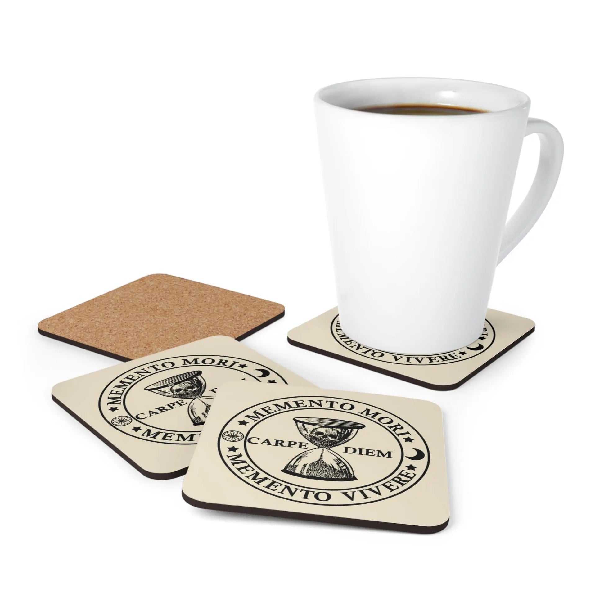 Memento Mori Corkwood Coaster Set - Geek House Creations