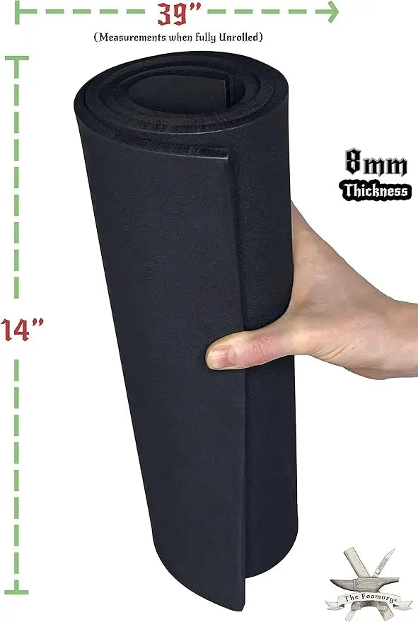 EVA Foam Cosplay - 8mm (1mm to 10mm) - Black or White - 14" x 39" Sheet - Ultra High Density Craft Foam 85 kg/m3 - by The Foamory - Geek House Creations
