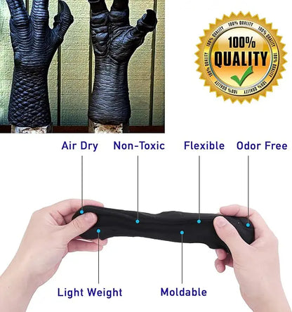 Moldable Cosplay Foam Clay (Black) – High Density and Hiqh Quality for Intricate Designs | Air Dries to Perfection for Cutting with a Knife or Rotary Tool, Sanding or Shaping - Geek House Creations