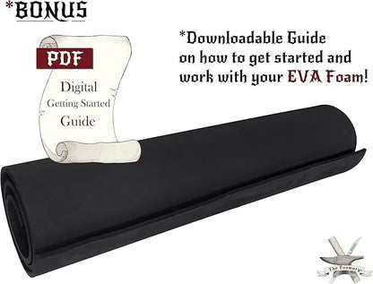 EVA Foam Cosplay - 8mm (1mm to 10mm) - Black or White - 14" x 39" Sheet - Ultra High Density Craft Foam 85 kg/m3 - by The Foamory - Geek House Creations