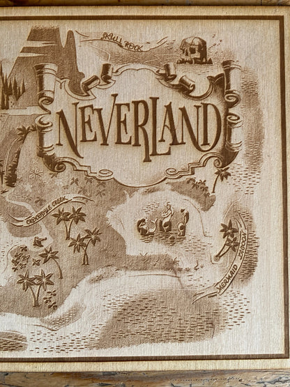 Neverland Peter Pan Inspired Map Wall Art, woodwork - Geek House Creations