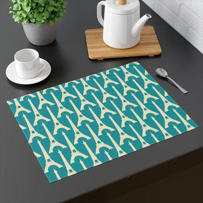 Eiffel Tower Paris Inspired Placemat, Turquoise - Geek House Creations