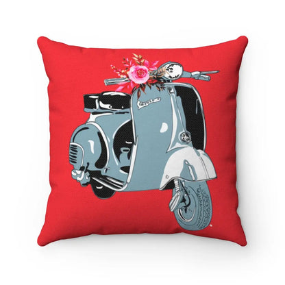Vespa Scooter Red Square Pillow - Geek House Creations