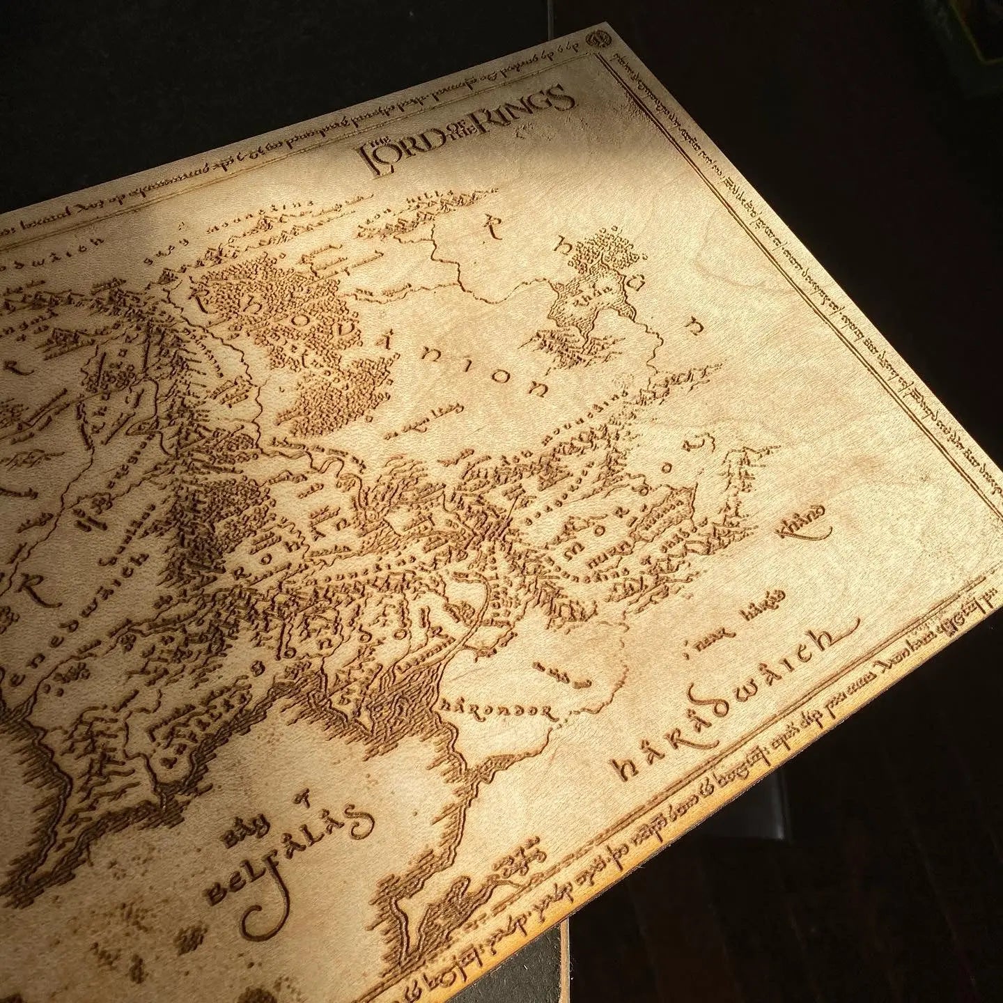 Middle-Earth Map LOTR Wall Art, woodwork - Geek House Creations