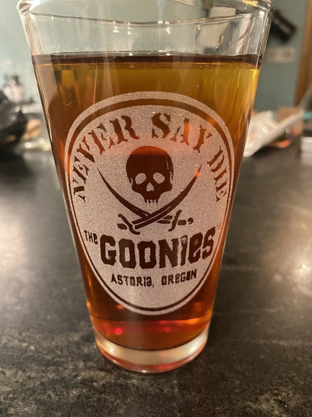 Goonies Never Say Die Beer Pub Pint Glass - Geek House Creations