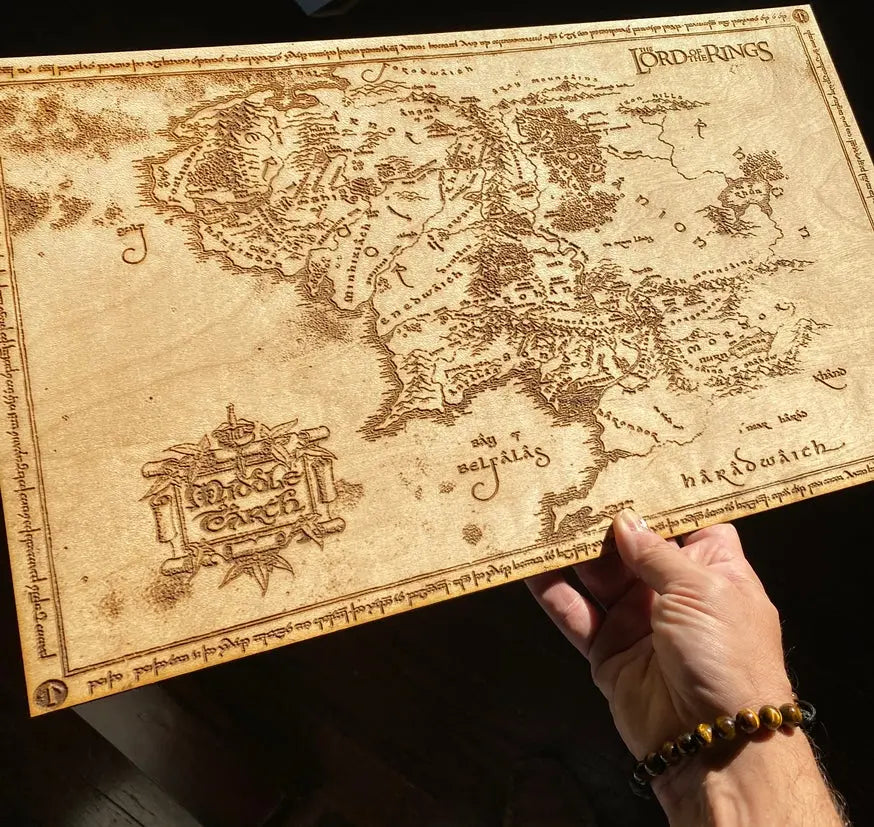 Middle-Earth Map LOTR Wall Art, woodwork - Geek House Creations