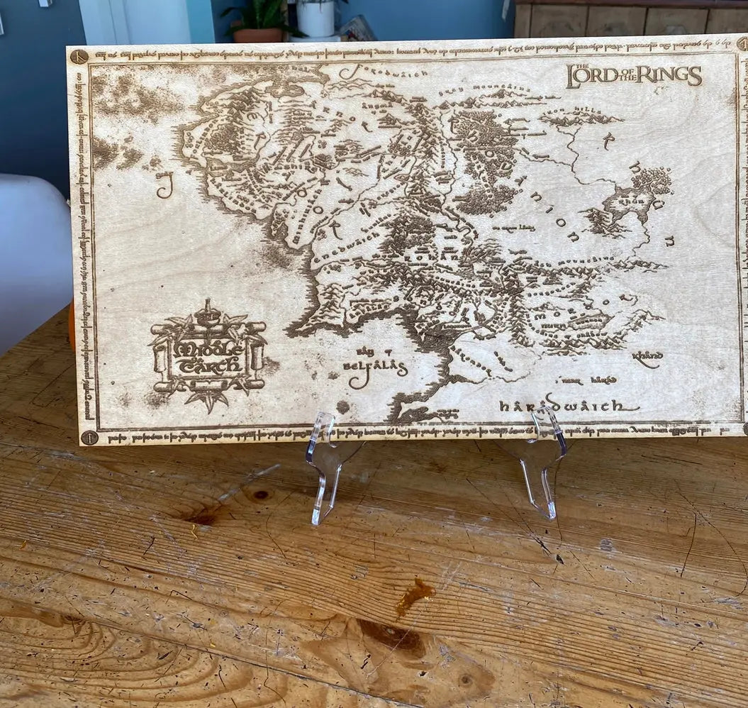 Middle-Earth Map LOTR Wall Art, woodwork - Geek House Creations