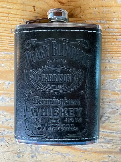 Peaky Blinders Leather covered Flask, 8 oz. - Geek House Creations