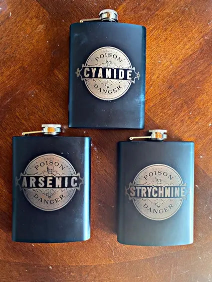 Vintage Poison Stainless Steel hip flask - Geek House Creations