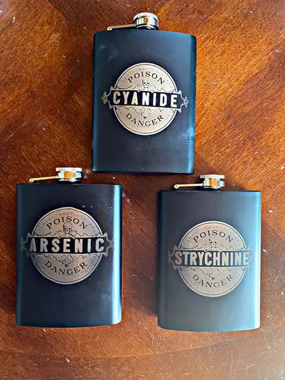 Vintage Poison Stainless Steel hip flask - Geek House Creations
