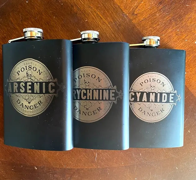 Vintage Poison Stainless Steel hip flask - Geek House Creations