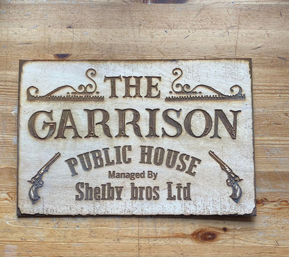 Peaky Blinders Wall Sign, woodwork pyrography - Geek House Creations