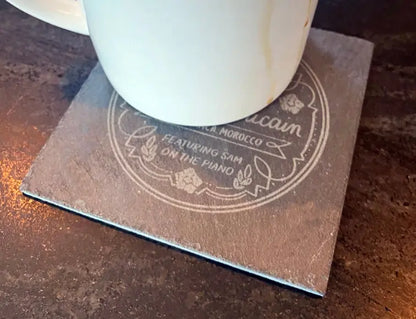Rick's Cafe Americain Slate Coasters, Set of 4 - Geek House Creations
