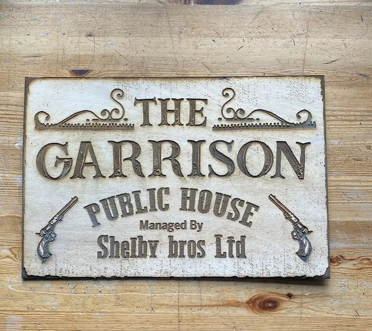 Peaky Blinders Wall Sign, woodwork pyrography - Geek House Creations