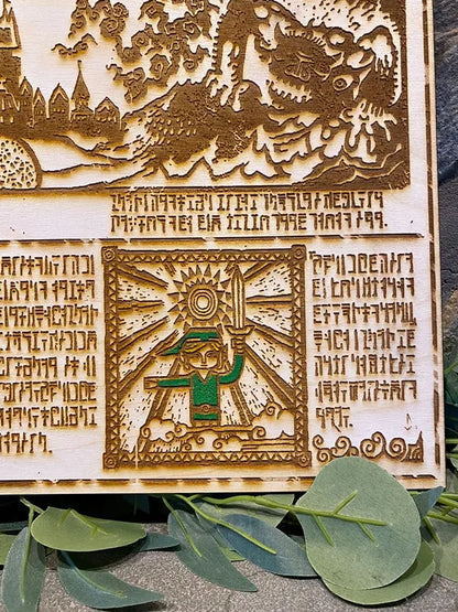 Legend of Zelda story hieroglyph Wall Art, woodwork - Geek House Creations