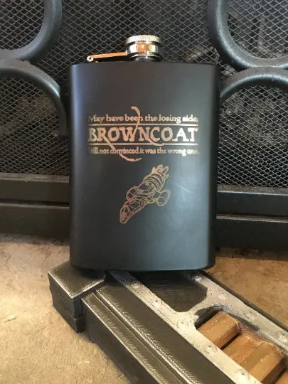 Browncoat Firefly Serenity Stainless Steel hip flask - Geek House Creations