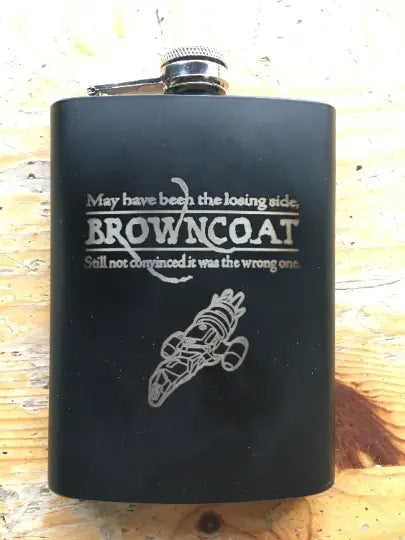 Browncoat Firefly Serenity Stainless Steel hip flask - Geek House Creations