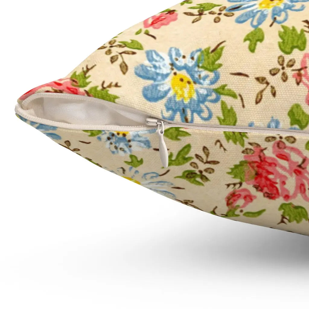 Rose Floral Pattern Square Pillow, Victorian Pattern by William Morris - Geek House Creations