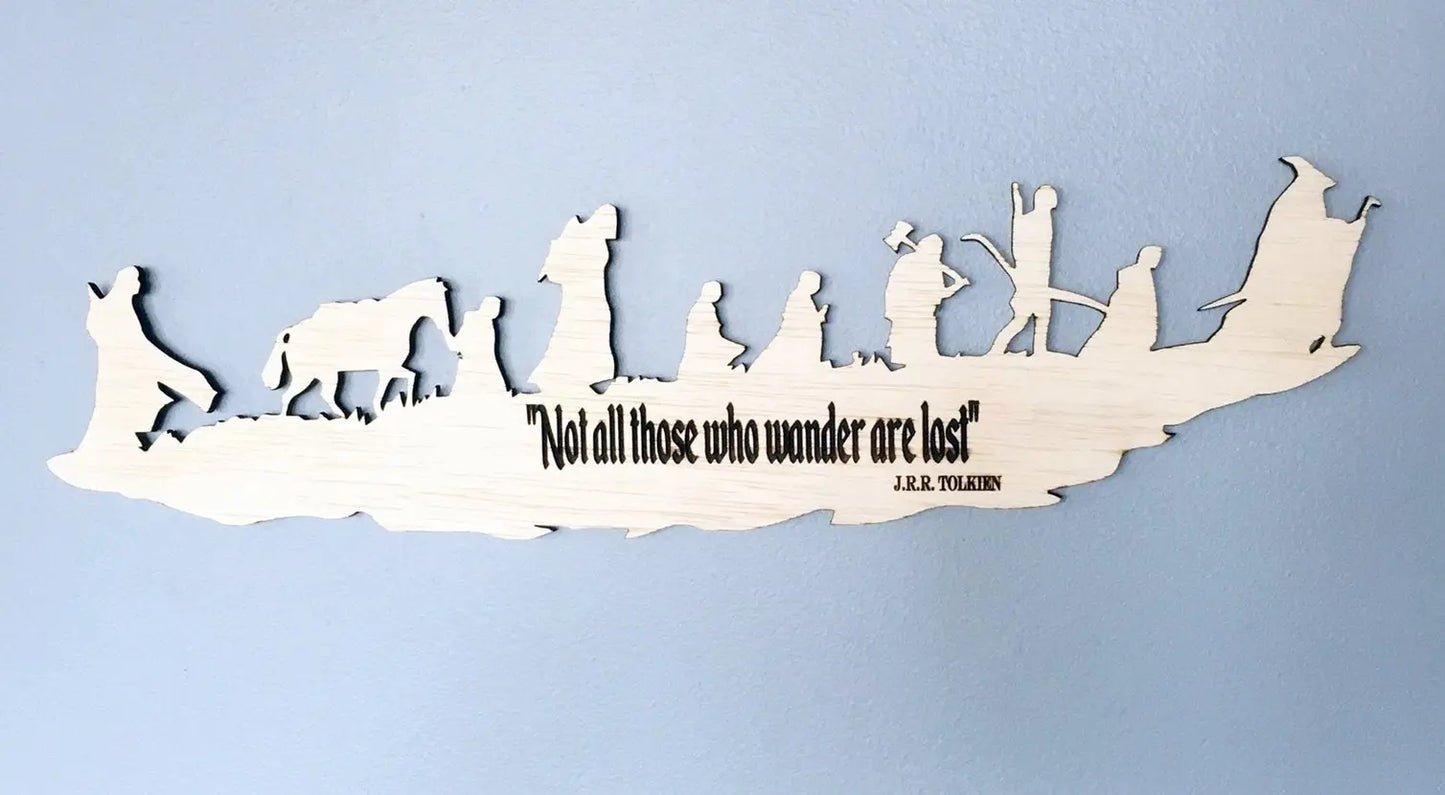 Lord of the Rings Fellowship and The Hobbit Silhouette Wall Art, woodwork - Geek House Creations