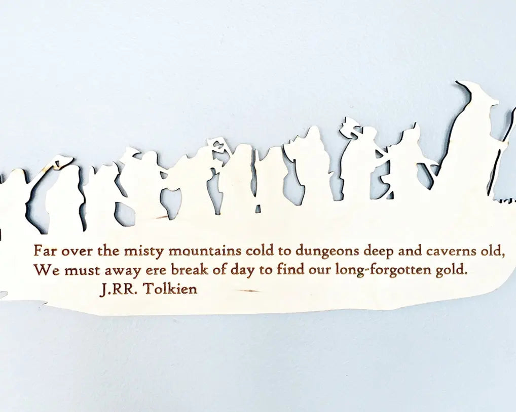 The Hobbit, Misty Mountains Cold, Dwarves, LOTR Silhouette Wall Art, woodwork - Geek House Creations