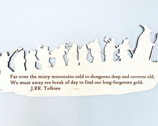 The Hobbit, Misty Mountains Cold, Dwarves, LOTR Silhouette Wall Art, woodwork - Geek House Creations