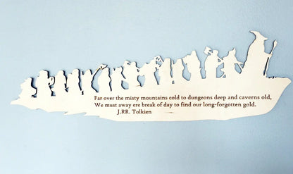 The Hobbit, Misty Mountains Cold, Dwarves, LOTR Silhouette Wall Art, woodwork - Geek House Creations