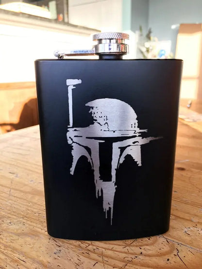 Mandalorian Stainless Steel hip flask - Geek House Creations