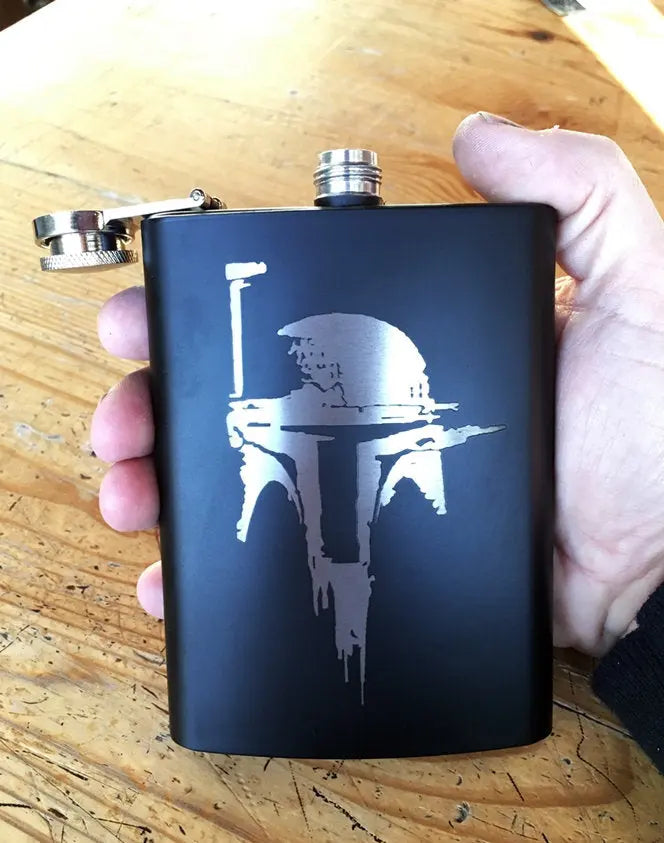 Mandalorian Stainless Steel hip flask - Geek House Creations