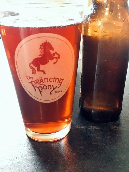 Engraved Prancing Pony Pint Glass, Lord of the Rings Glass - Geek House Creations