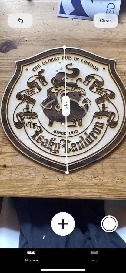 Leaky Cauldron Wall Art, woodwork pyrography - Geek House Creations