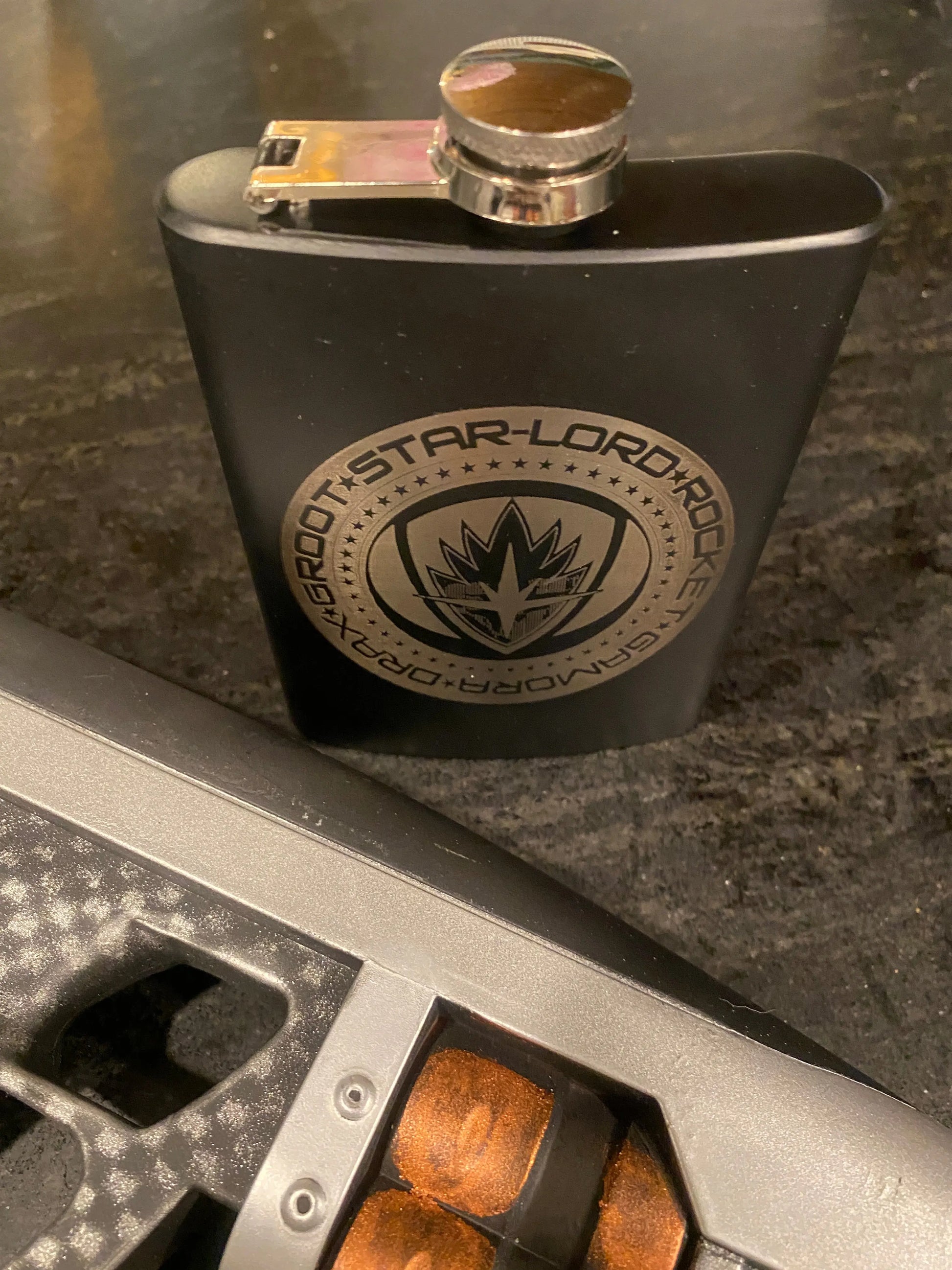 Guardians of the Galaxy Black Stainless Steel hip flask - Geek House Creations