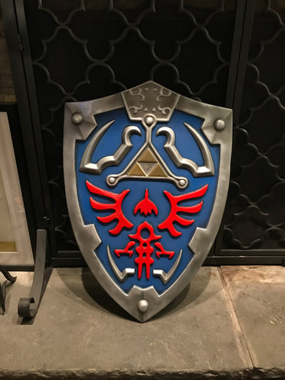 Hylian Shield Legend of Zelda display and cosplay - Geek House Creations