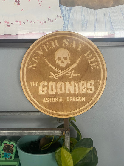 Goonies Never Say Die Wall Art, woodwork - Geek House Creations