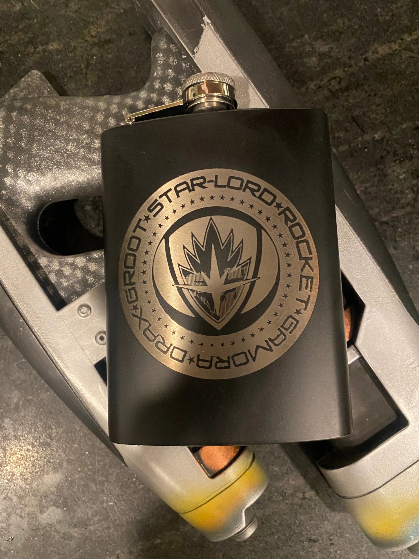 Guardians of the Galaxy Black Stainless Steel hip flask - Geek House Creations