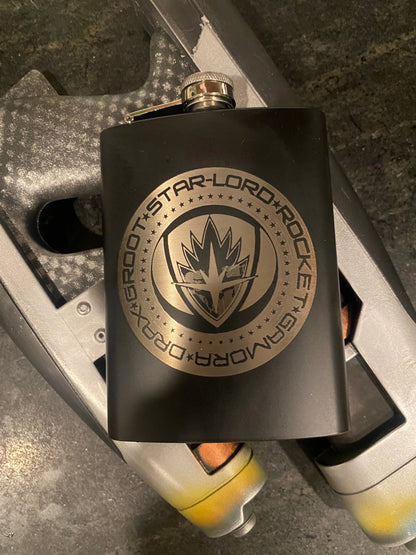 Guardians of the Galaxy Black Stainless Steel hip flask - Geek House Creations