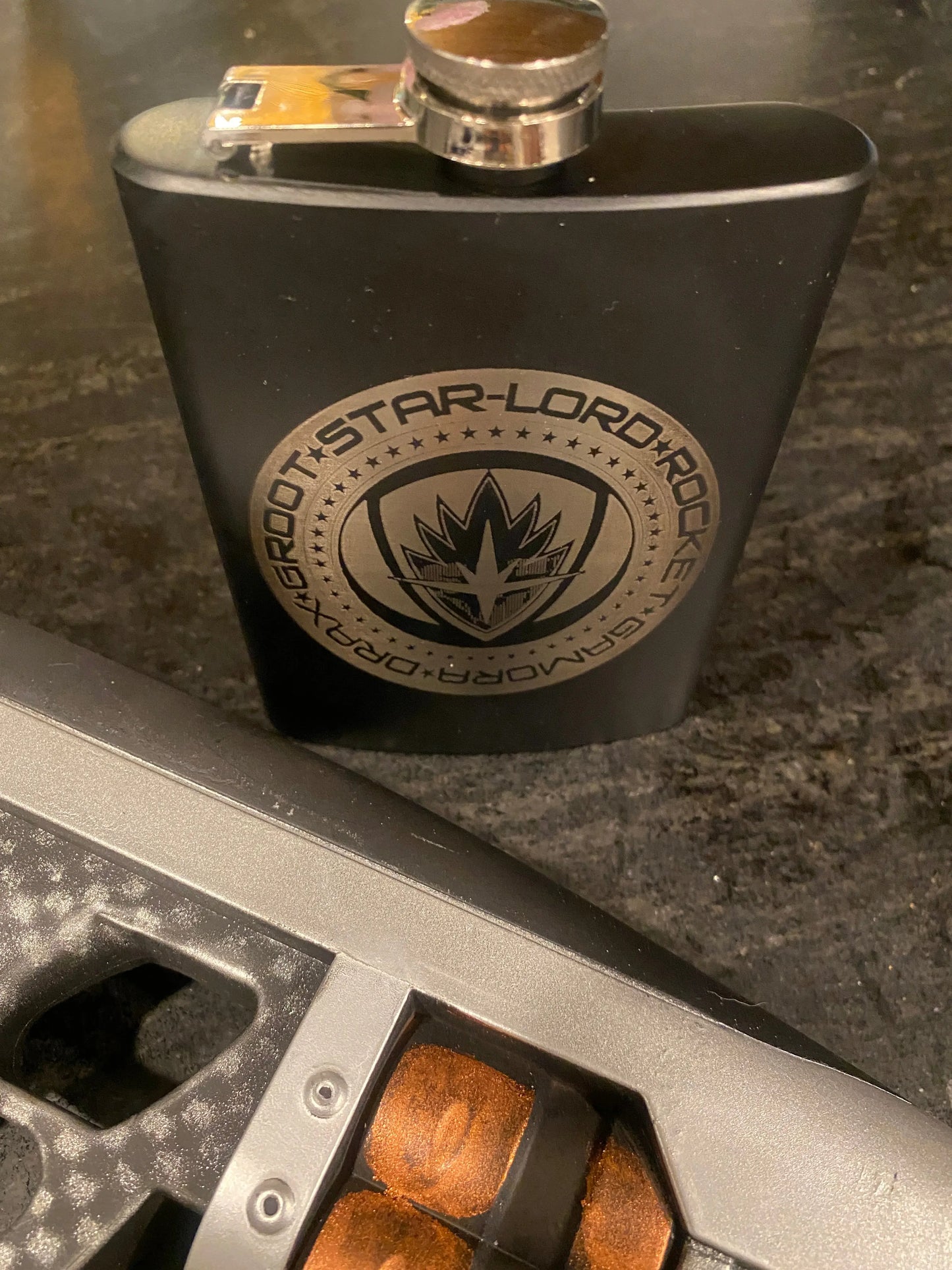 Guardians of the Galaxy Black Stainless Steel hip flask - Geek House Creations