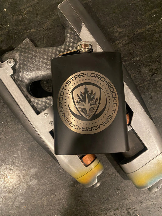 Guardians of the Galaxy Black Stainless Steel hip flask - Geek House Creations